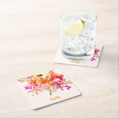 Aangepaste naam Bright Floral Romantic Kartonnen Onderzetters (Insitu)