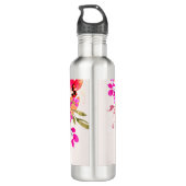 Aangepaste naam Bright Floral Romantic Waterfles (Achterkant)