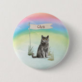 Aangepaste naam Britse Korthaar Kat Huisdier Ronde Button 5,7 Cm (Voorkant)