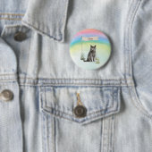 Aangepaste naam Britse Korthaar Kat Huisdier Ronde Button 5,7 Cm (In situ)