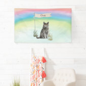Aangepaste naam Britse Korthaar Kat Huisdier Spandoek (Insitu)