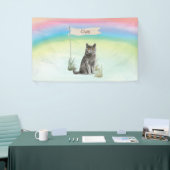 Aangepaste naam Britse Korthaar Kat Huisdier Spandoek (Beurs)