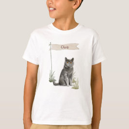 Aangepaste naam Britse Korthaar Kat Huisdier T-shirt
