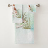 Aangepaste naam Brittany Pet Dog Bad Handdoek (Insitu)