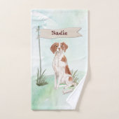 Aangepaste naam Brittany Pet Dog Bad Handdoek (Handdoek)