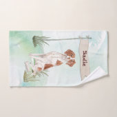 Aangepaste naam Brittany Pet Dog Bad Handdoek (Handdoek)