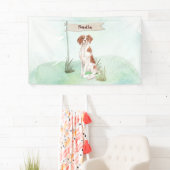 Aangepaste naam Brittany Pet Dog Spandoek (Insitu)
