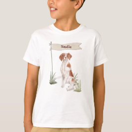 Aangepaste naam Brittany Pet Dog T-shirt