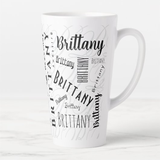 Aangepaste naam Brittany Zwart Wit Latte Mok (Rechts)