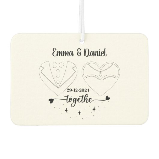 aangepaste naam bruid en bruidegom moderne borstel luchtverfrisser (Voorkant)