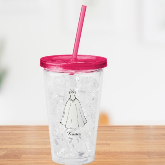 Aangepaste naam bruid huwelijksfeest acryl drinkbeker