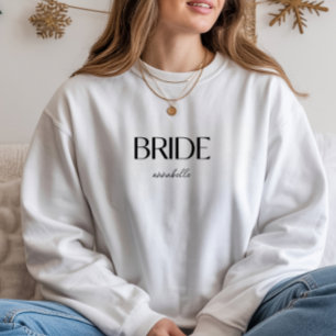 Aangepaste naam 'Bruid' Minimalistische trouwtypog Trui
