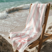 Aangepaste naam bruid roze streep |  Bruidsfeest c Strandlaken