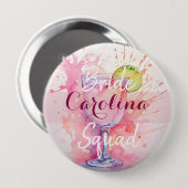 Aangepaste naam bruid Squad/Bachelorette Party Roz Ronde Button 4,0 Cm (Voorkant /achterkant)