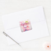 Aangepaste naam bruid Squad/Bachelorette Party Roz Vierkante Sticker (Envelop)