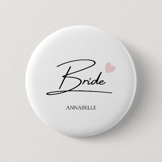 Aangepaste naam bruidsscript ronde button 5,7 cm (Voorkant)