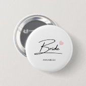 Aangepaste naam bruidsscript ronde button 5,7 cm (Voorkant /achterkant)