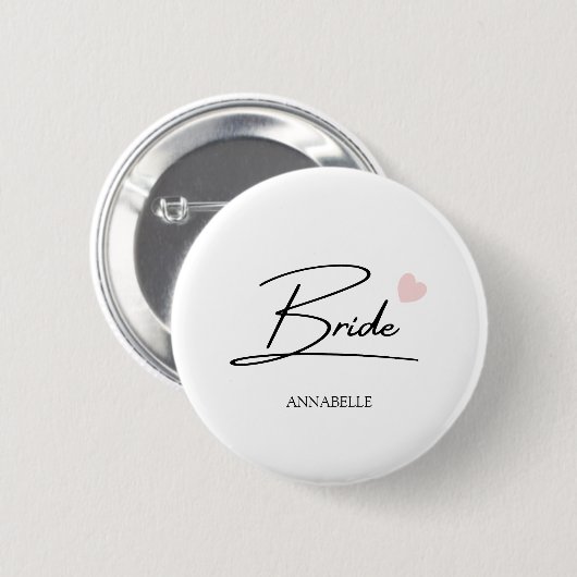 Aangepaste naam bruidsscript ronde button 5,7 cm (Voorkant /achterkant)
