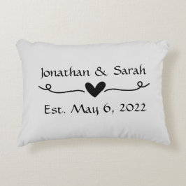 Aangepaste naam Bruiloft of Jubileum Gift Accent Kussen