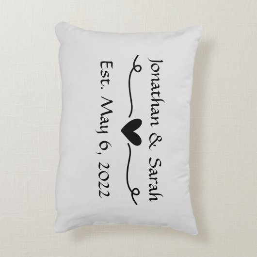 Aangepaste naam Bruiloft of Jubileum Gift Accent Kussen (Achterkant (Verticaal))