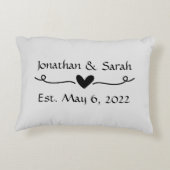 Aangepaste naam Bruiloft of Jubileum Gift Accent Kussen (Achterkant)