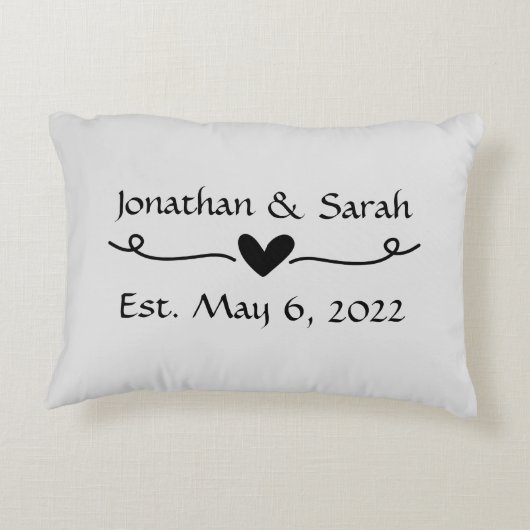 Aangepaste naam Bruiloft of Jubileum Gift Accent Kussen (Achterkant)