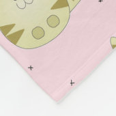 Aangepaste naam bruin kattenpatroon op roze fleece deken (Hoek)