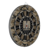 Aangepaste Naam Bruin Zwart Camo Dartboard Dartbord (Voorkant Links)