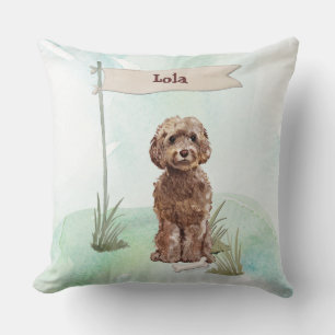 Aangepaste naam Bruine Cockapoo Huisdier Hond Kussen