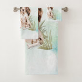 Aangepaste naam bruine Cocker Spaniel Pet Dog Bad Handdoek (Insitu)