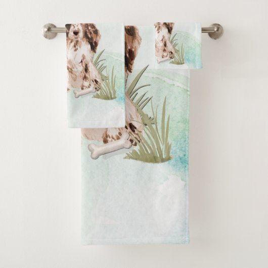 Aangepaste naam bruine Cocker Spaniel Pet Dog Bad Handdoek (Insitu)