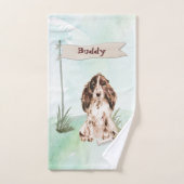 Aangepaste naam bruine Cocker Spaniel Pet Dog Bad Handdoek (Handdoek)