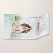 Aangepaste naam bruine Cocker Spaniel Pet Dog Bad Handdoek (Handdoek)