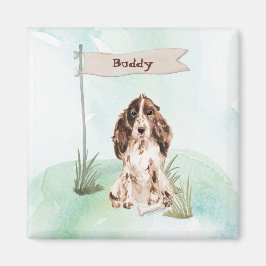 Aangepaste naam bruine Cocker Spaniel Pet Dog Magneet