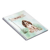 Aangepaste naam bruine Cocker Spaniel Pet Dog Notitieboek (Rechterzijde)