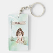 Aangepaste naam bruine Cocker Spaniel Pet Dog Sleutelhanger (achterkant)