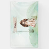 Aangepaste naam bruine Cocker Spaniel Pet Dog Spandoek (Verticaal)