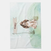 Aangepaste naam bruine Cocker Spaniel Pet Dog Theedoek (Verticaal)