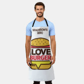 Aangepaste naam Burger Lover schort (Gedragen)