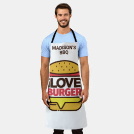 Aangepaste naam Burger Lover schort