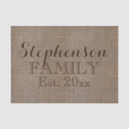 Aangepaste naam Burlap Rustic Print Tissuepapier