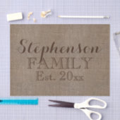 Aangepaste naam Burlap Rustic Print Tissuepapier (Craft)
