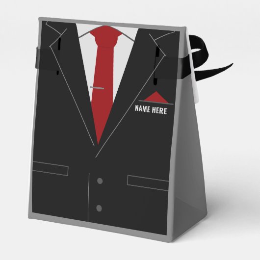 Aangepaste Naam Business Suit Stropdas Gift Boxes Bedankdoosjes (Achterkant)