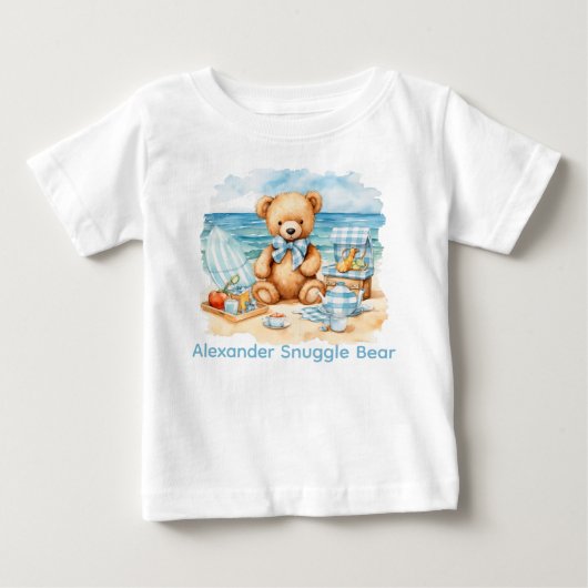 Aangepaste naam Bute Beach Blue Teddy Bear Baby Sh (Voorkant)