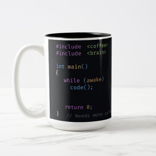 Aangepaste naam C++ Code Ontwikkelaar Koffie Progr Tweekleurige Koffiemok (Links)