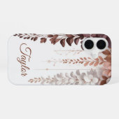 Aangepaste Naam Cacao Roos Wisteria Cascade iPhone 16 Hoesje (Achterkant horizontaal)