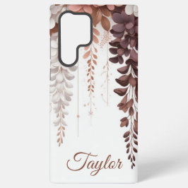 Aangepaste Naam Cacao Roos Wisteria Cascade Samsung Galaxy Hoesje