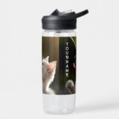 Aangepaste naam cadeau met knuffel kitten en dauwd waterfles (Links)