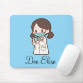 Aangepaste naam cadeau voor leuke dokter muismat (Met muis)