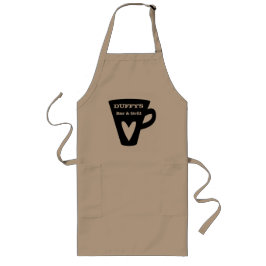 Aangepaste naam Cafe/Restaurant Apron Lang Schort
